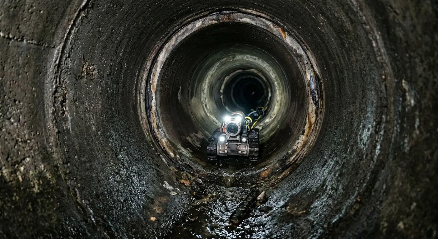 Robotic sewer camera inspecting pipe interior for Sewer Line Repair in Yreka